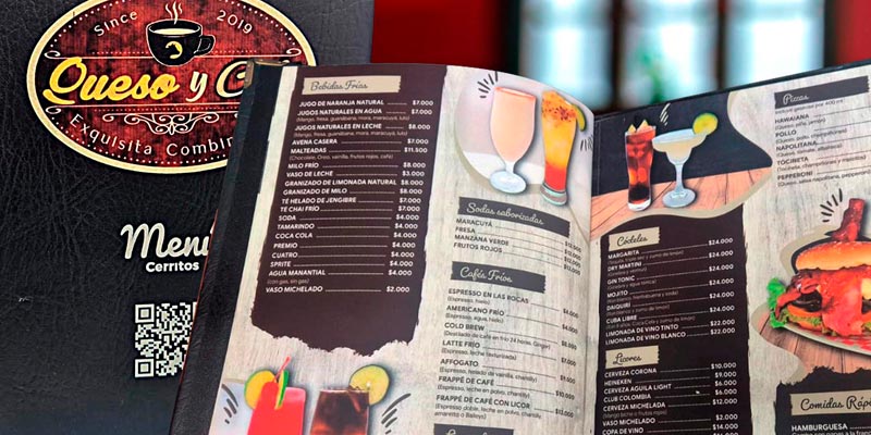 Impresión de cartas y menús para restaurantes