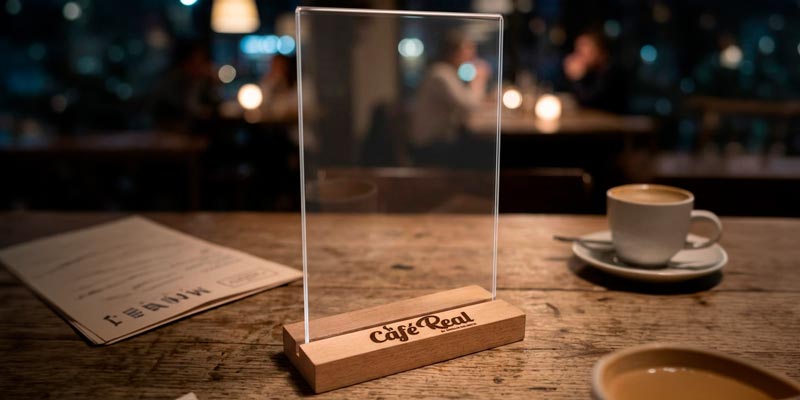 Habladores en acrílico para restaurantes y negocios